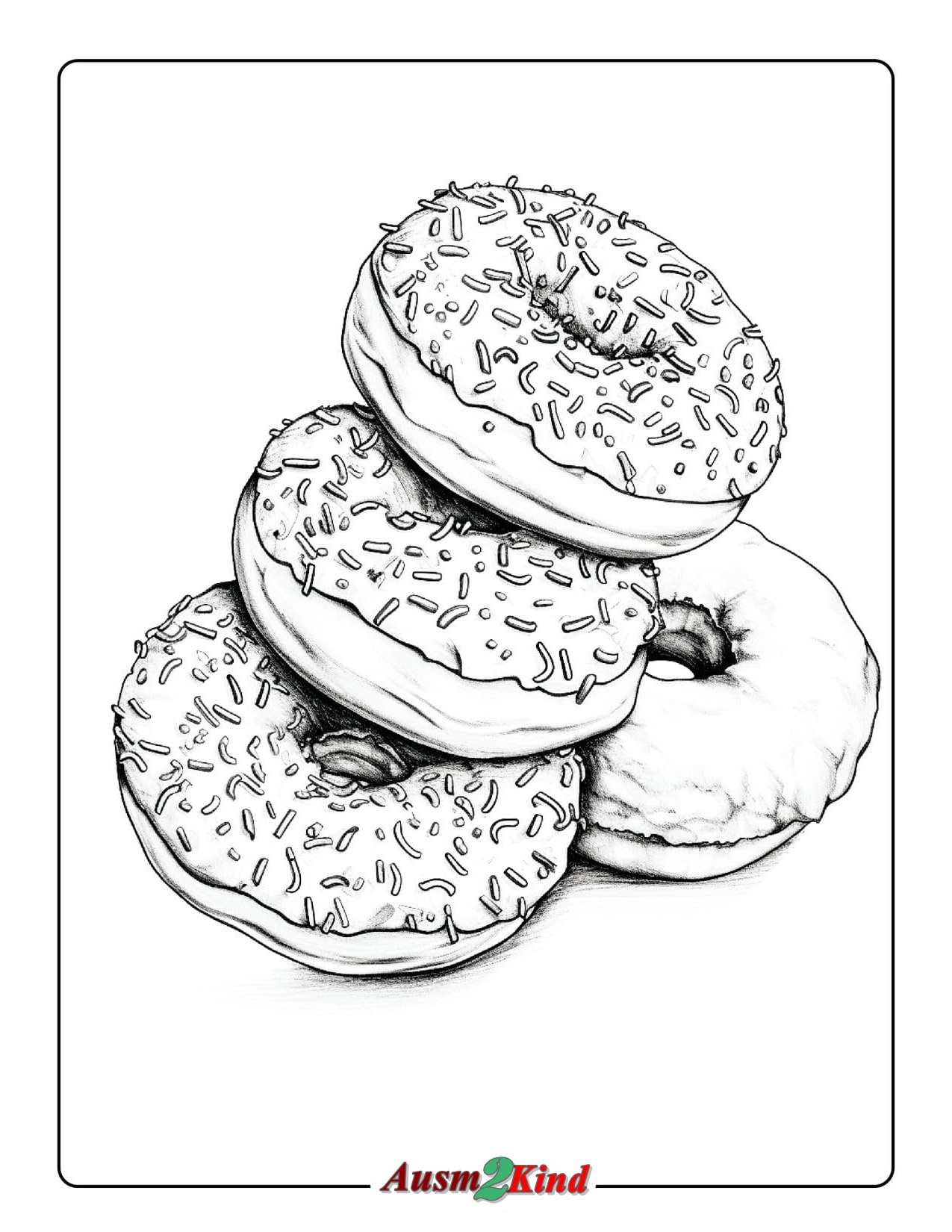 Ausmalbilder Donut für Kinder