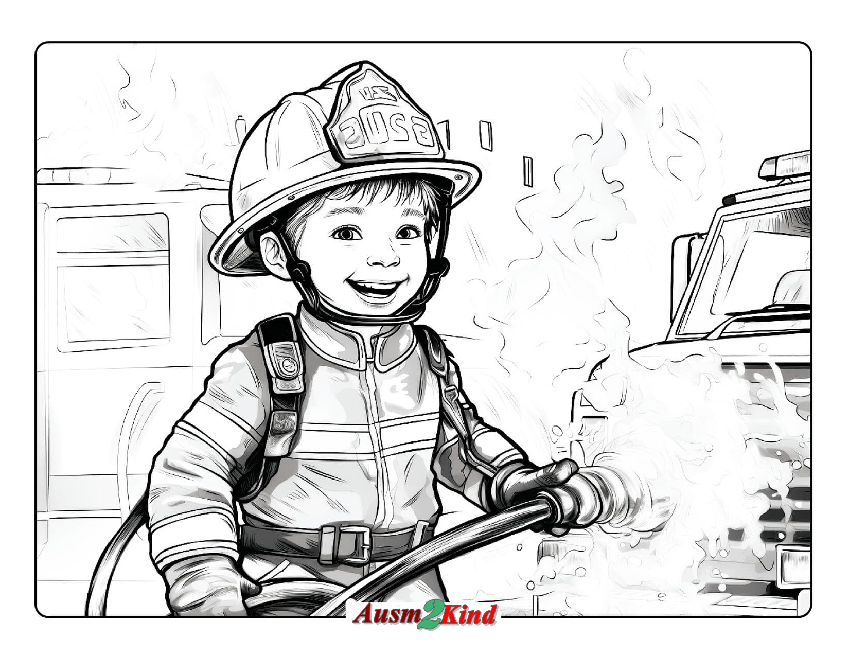 Ausmalbilder Feuerwehr. 24 Stück Bilder zum Ausdrucken