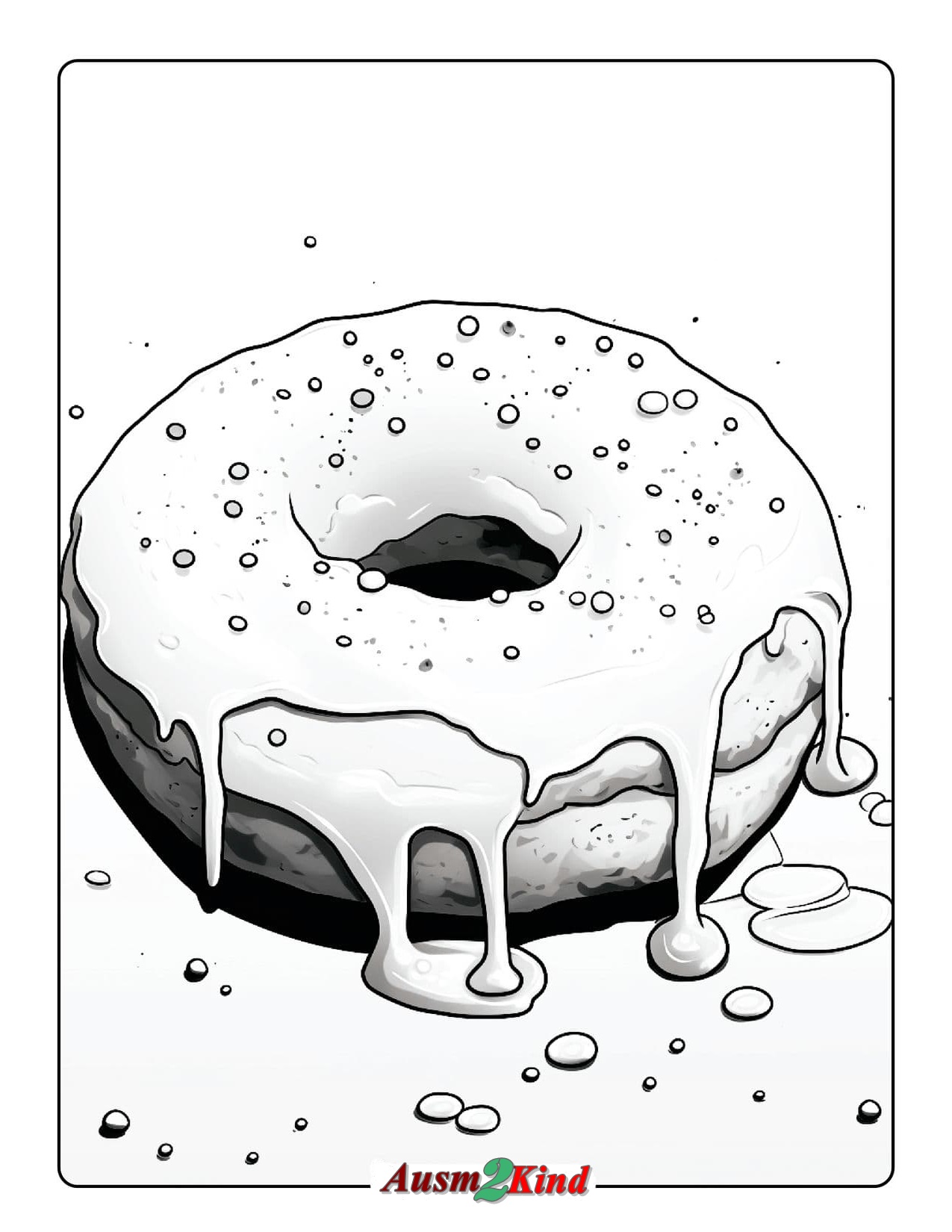 Ausmalbilder Donuts - Drucken und Herunterladen