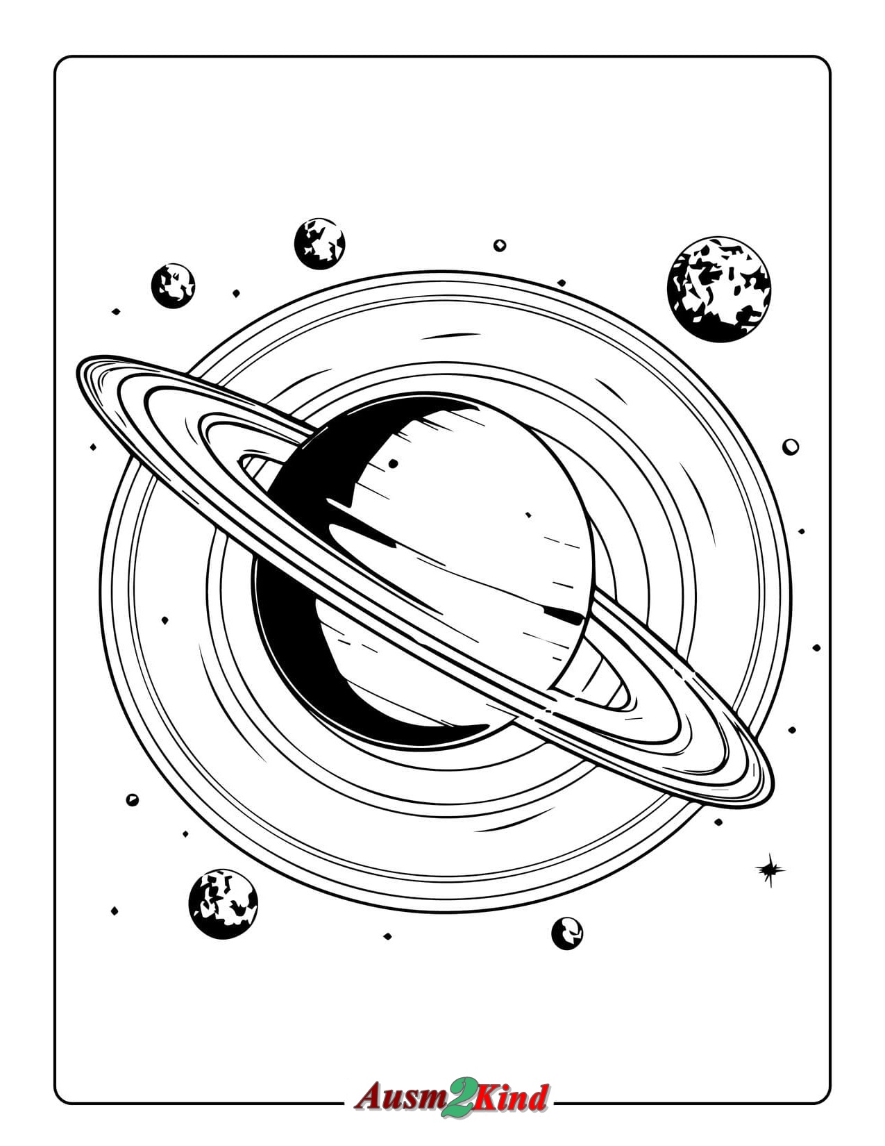Ausmalbilder Planeten. 21 Stück Bilder und PDF - Drucken