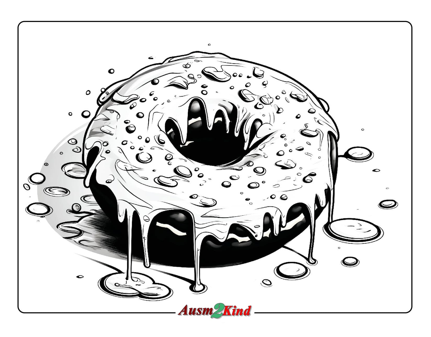 Ausmalbilder Donut. 24 Stück Bilder und PDF