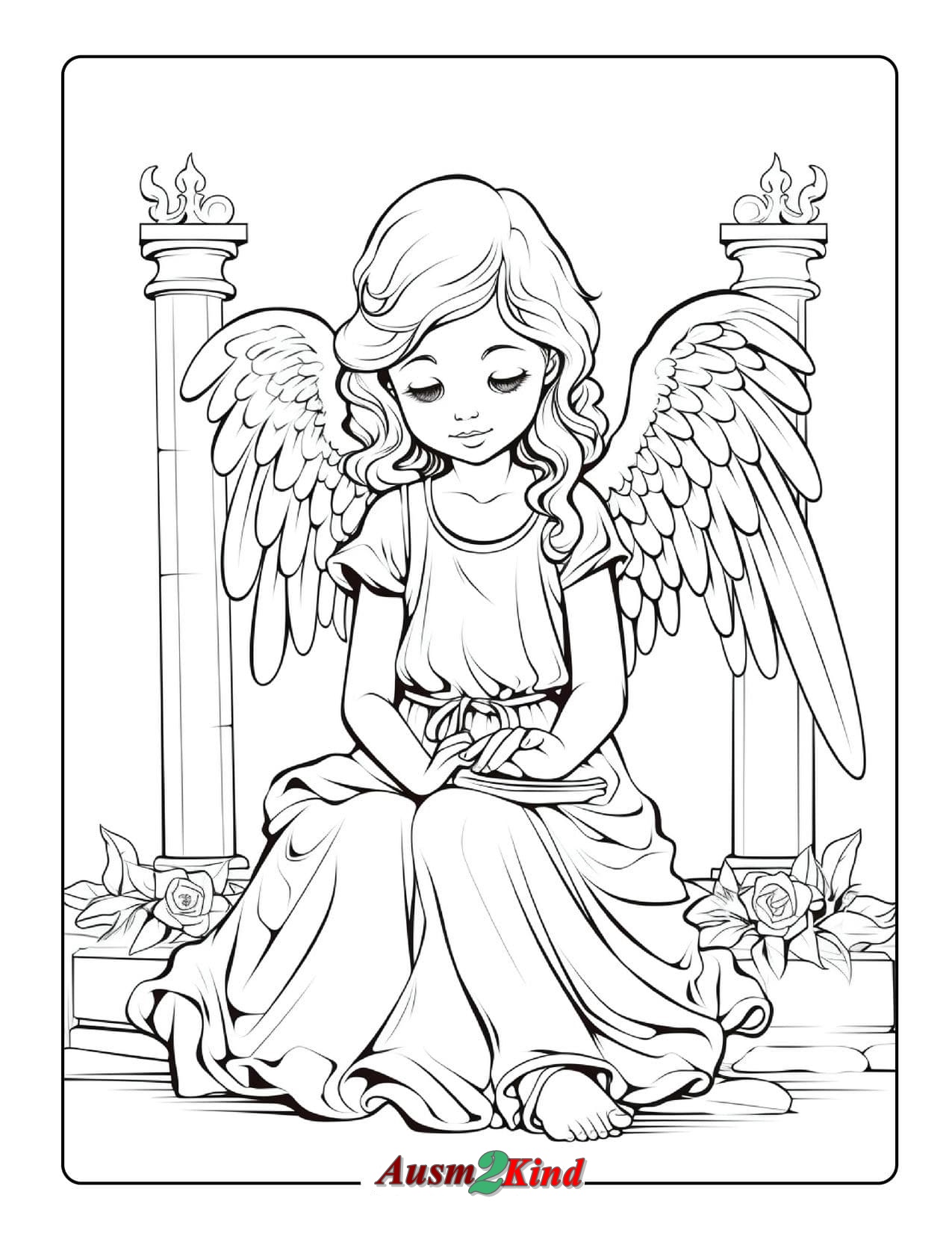 Ausmalbilder Engel. 28 Stück Malvorlagen für Mädchen