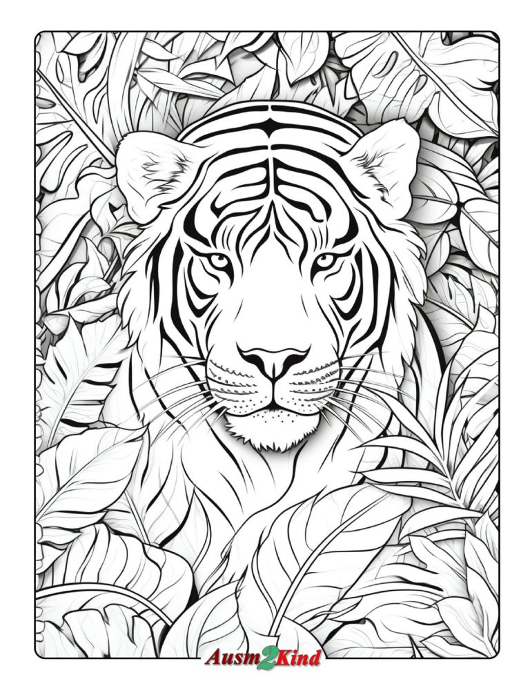 Ausmalbilder Dschungel. 18 Stück Malvorlagen – Drucken