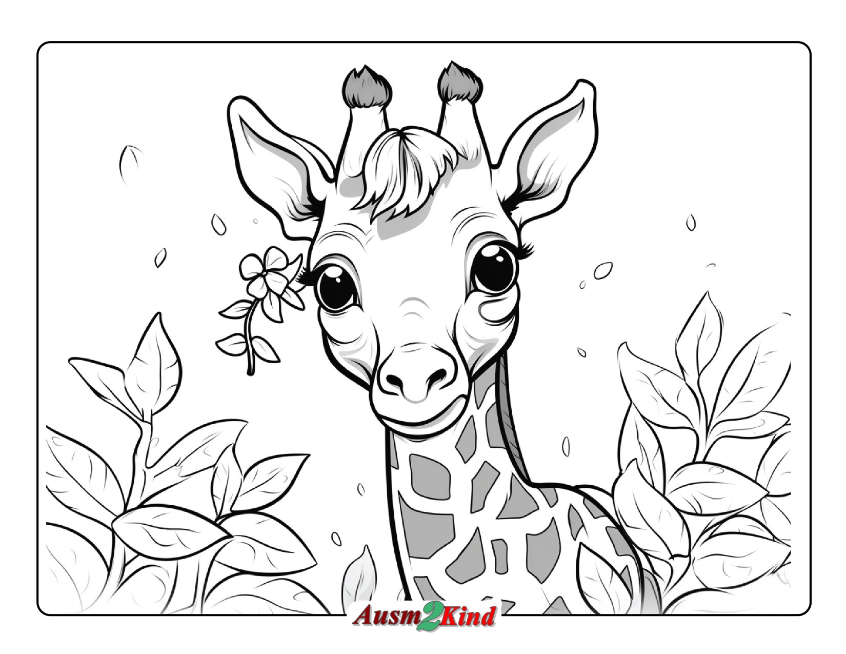 Ausmalbild Giraffe PDF