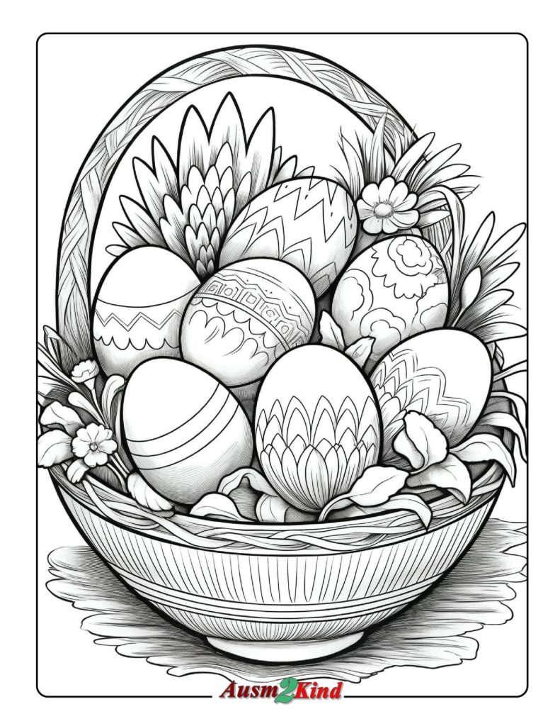 Ausmalbilder Ostern. 48 Stück Osterhase mit Osterei Malvorlagen