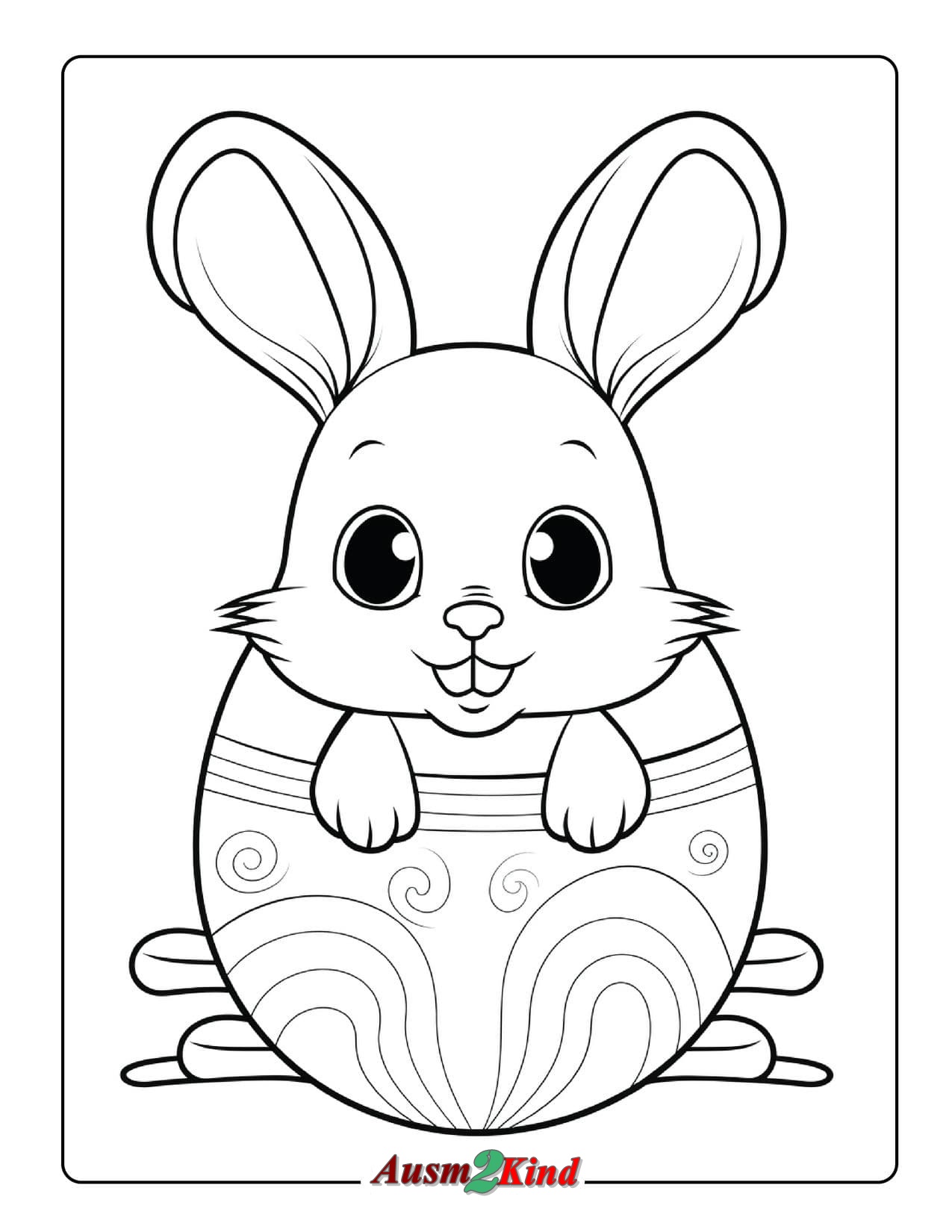 Malvorlage Osterhase für Kinder ab 3 Jahren