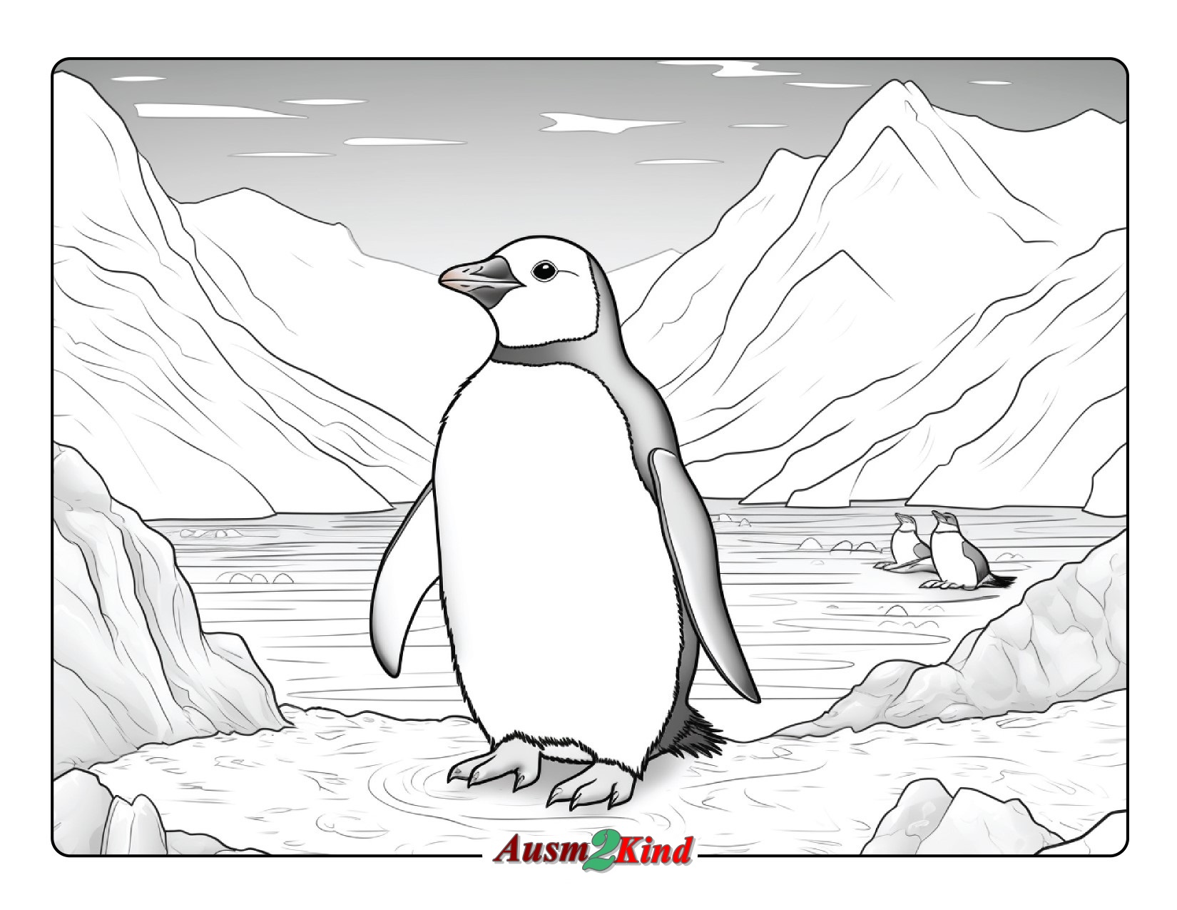Ausmalbilder Pinguin.  Stück Malvorlagen Tiere - Drucken