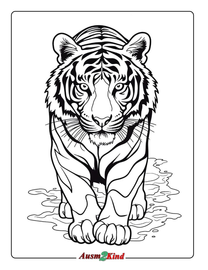 Tiere - Ausmalbilder Tiger zum Ausdrucken