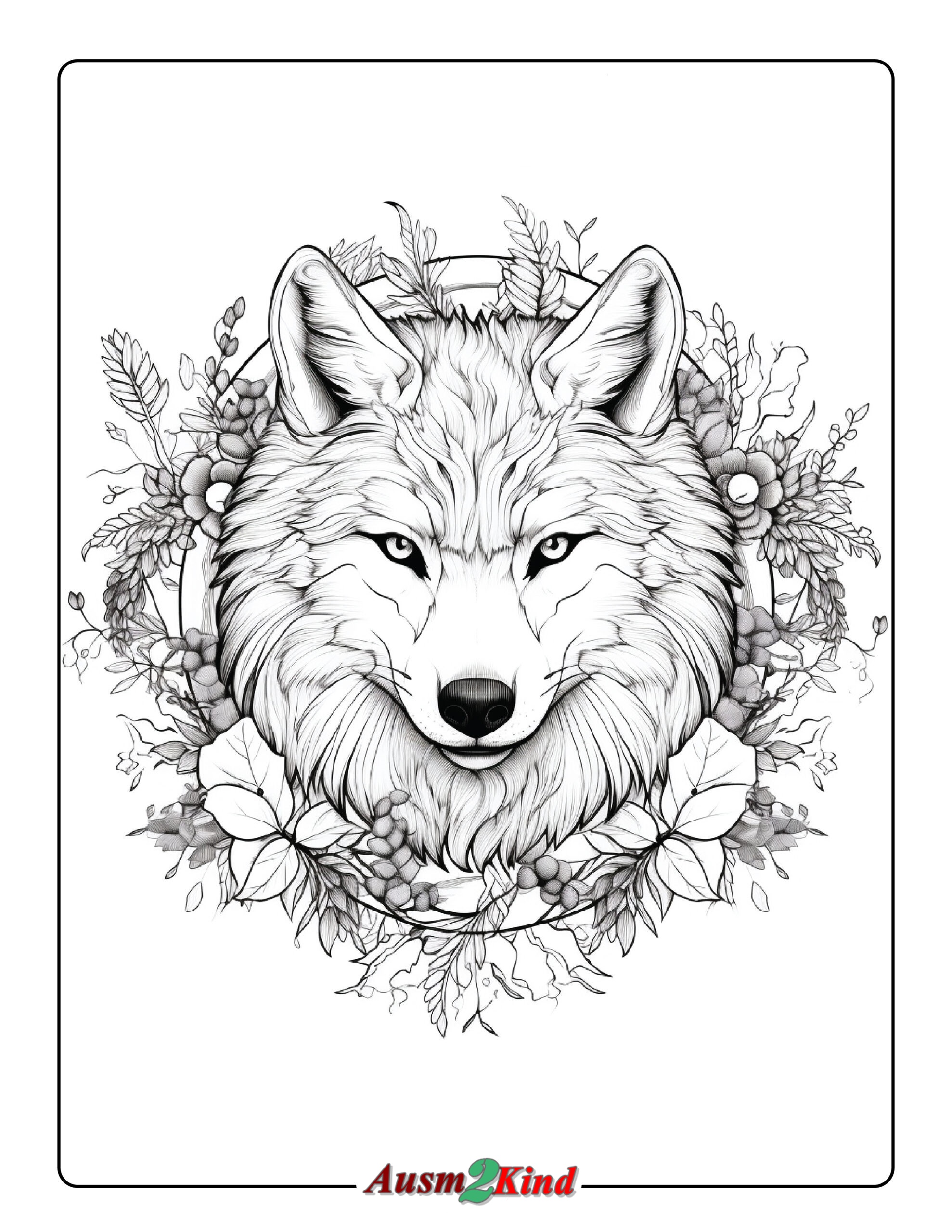 Ausmalbilder Wolf Mandala