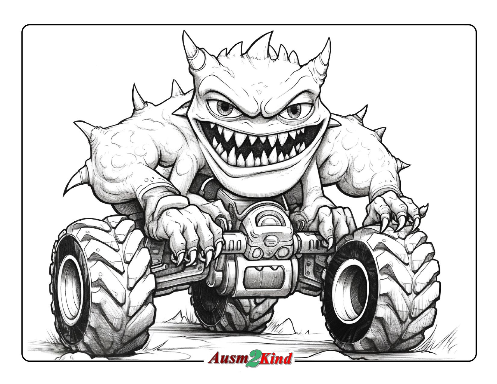 Ausmalbilder Monster Truck. 40 Stück Malvorlagen für Kinder und Erwachsene