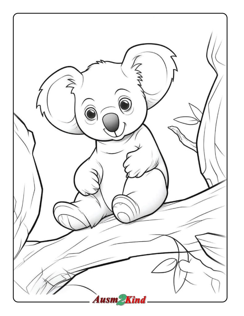 Tiere Ausmalbild Koala für Kinder