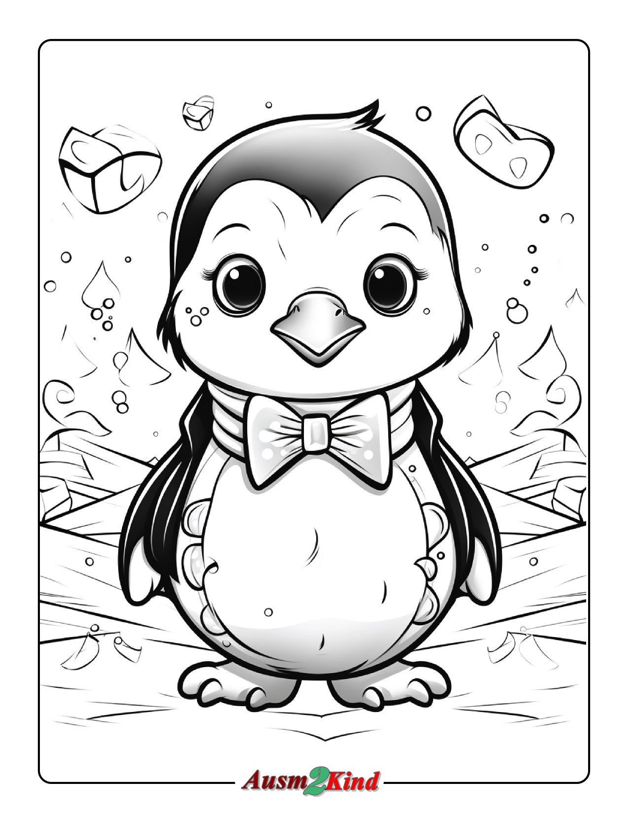 Ausmalbild - Pinguin zum Ausdrucken und Downloaden