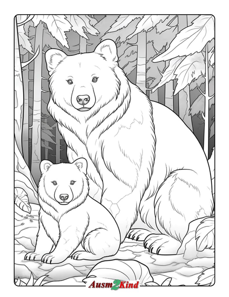 Ausmalbilder Bären. 32 Stück | Süße Bär Malvorlagen Tiere