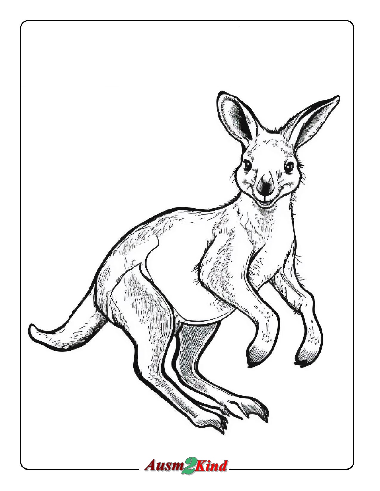 Ausmalbild - Springendes Känguru Zeichnen für Kinder