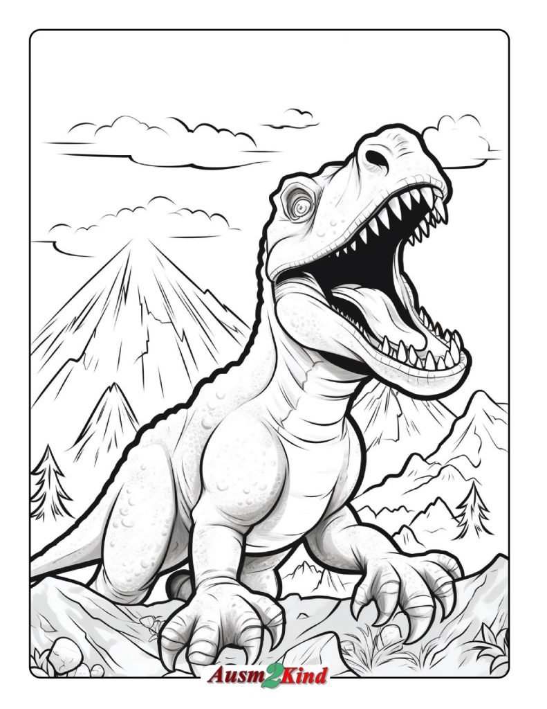 Ausmalbilder T-Rex zum Ausdrucken und Herunterladen