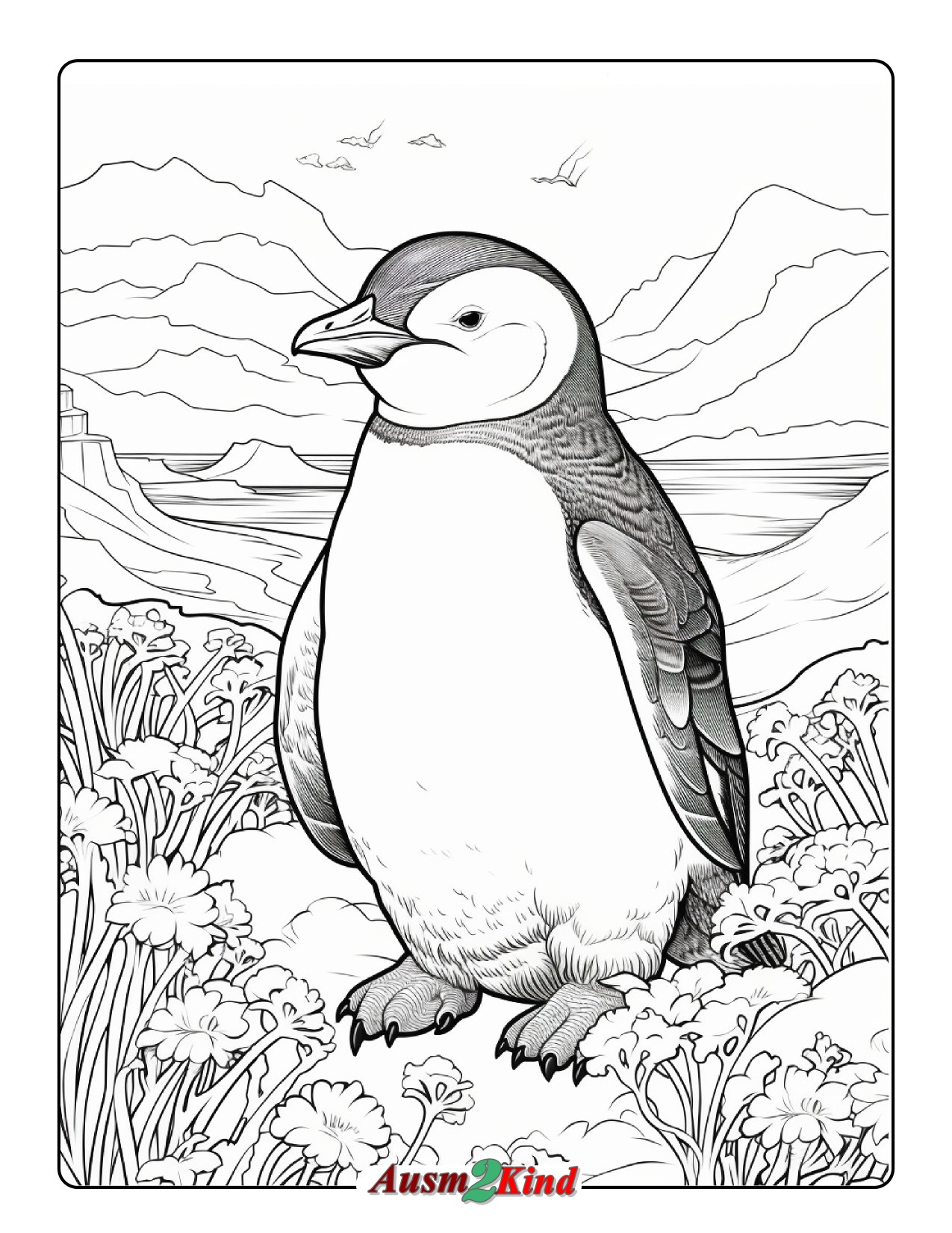 Pinguin Ausmalbilder für Kinder und Erwachsene