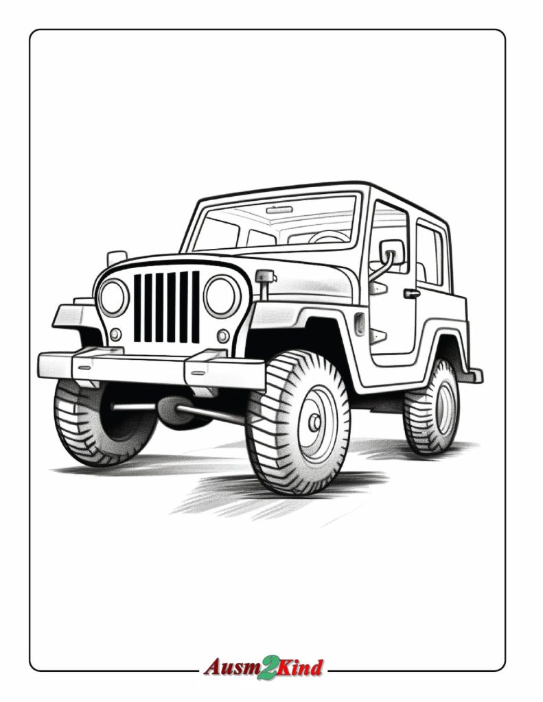Ausmalbild Jeep zum Ausdrucken - Kostenlos