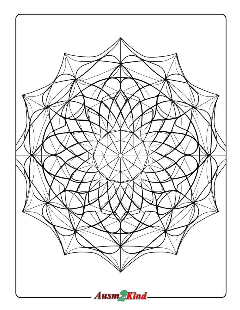 Ausmalbild Mandala Bild Dreiecke