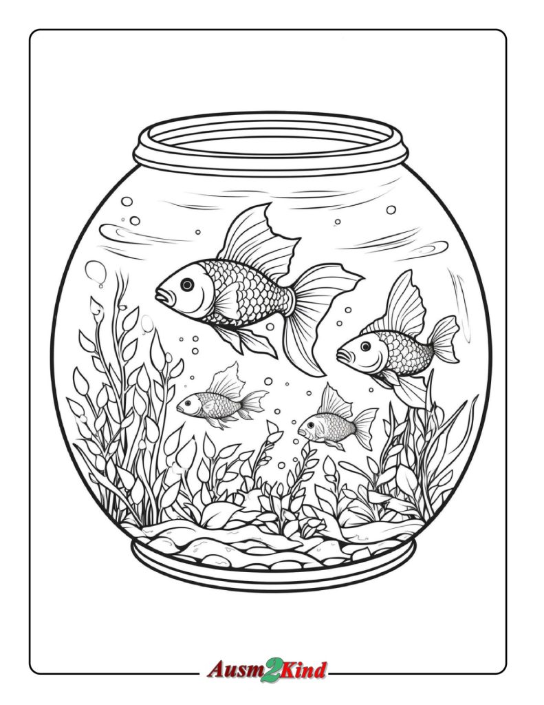 Malvorlagen Fische im Aquarium