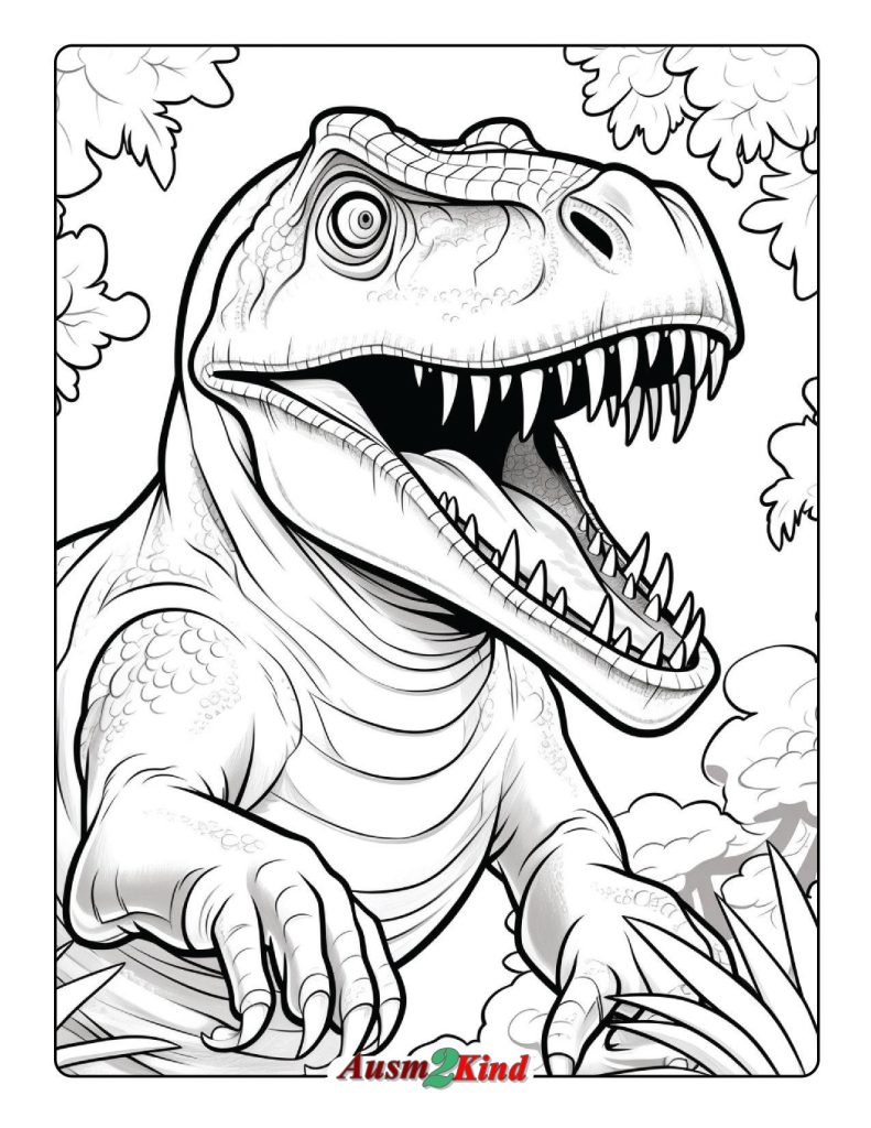 Ausmalbilder Wütender T-rex Dinosaurier - Drucken