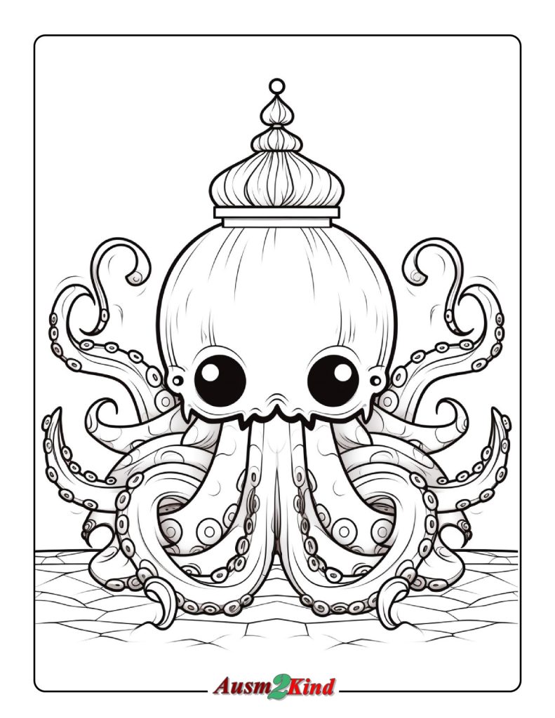 Einzigartige Oktopus Ausmalbild für Kinder
