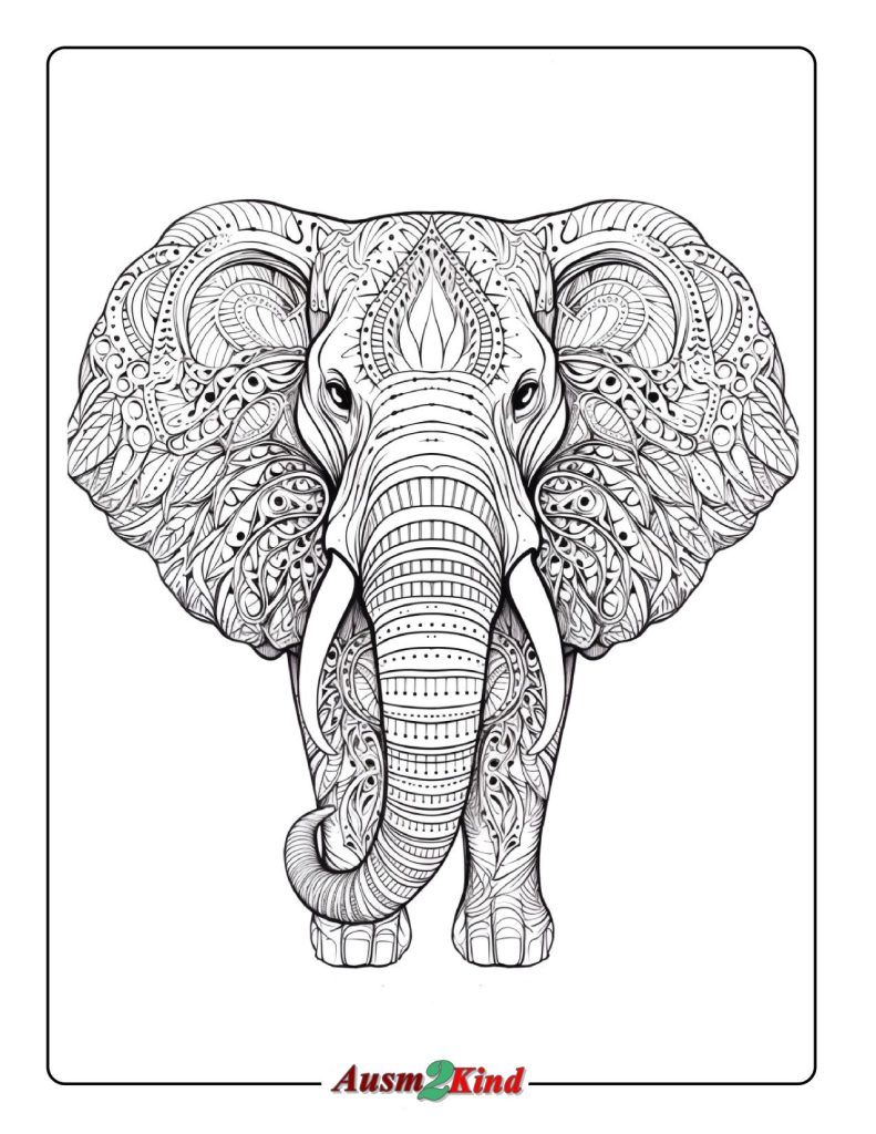 Elefant Mandala Ausmalbild Erwachsene
