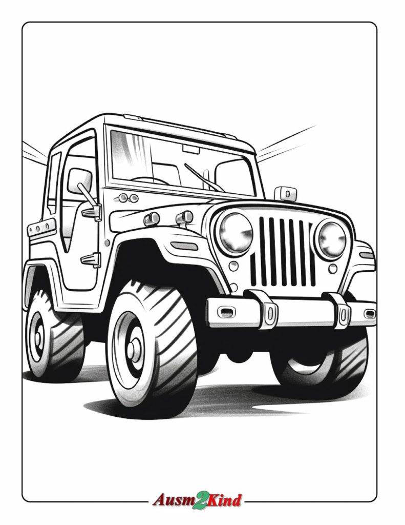 Ausmalbilder Jeep von Sammlung Autos für Kinder