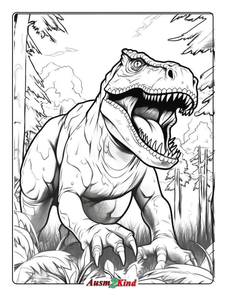 Jurassic World T-Rex Ausmalbild zum Ausdrucken