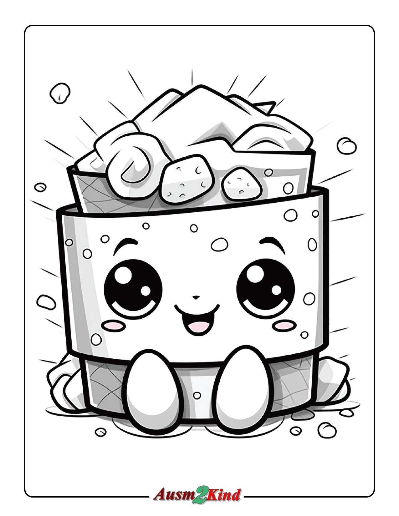 Kawaii Sushi Ausmalbild