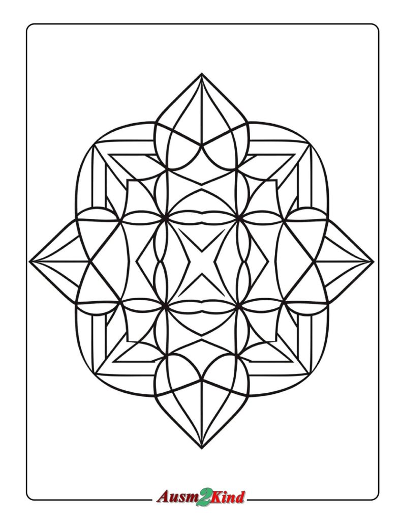Ausmalbilder Mandala Geometrischem Muster Umriss
