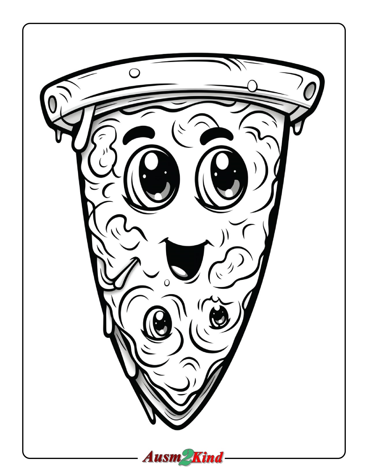 Pizza Essen Ausmalbild Kostenlos zum Ausdrucken