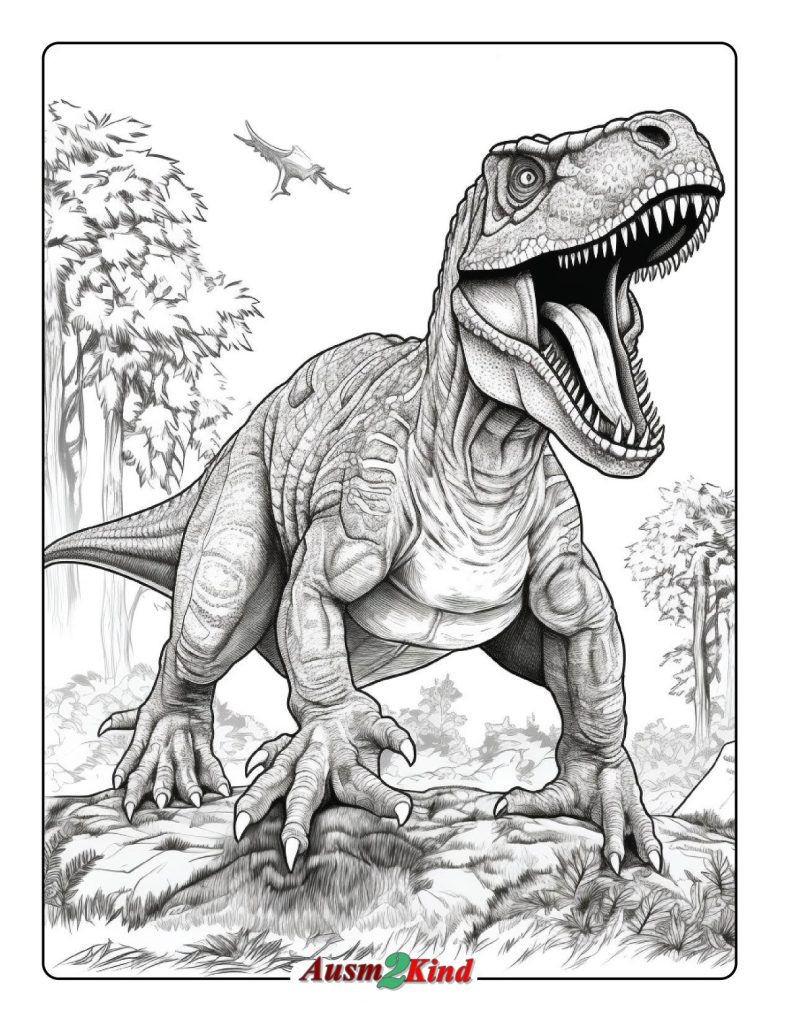 Realistische T-Rex Ausmalbild