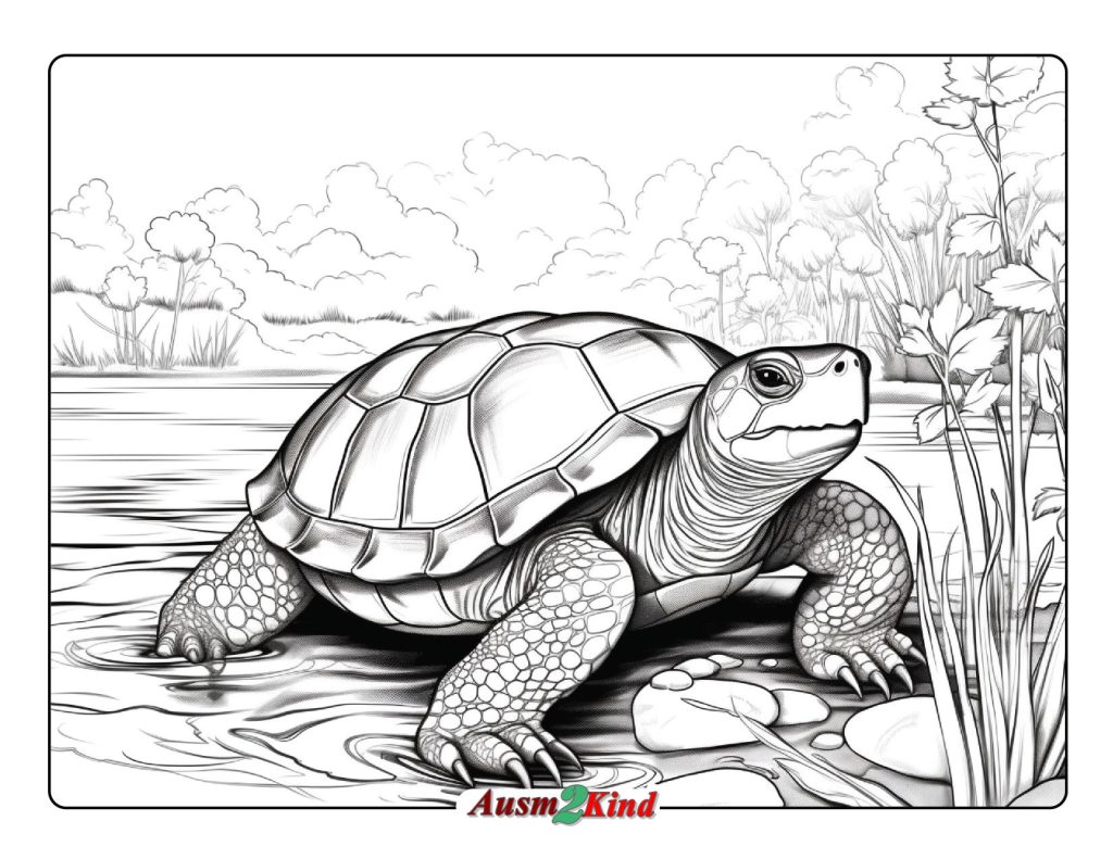 Ausmalbild Schildkröte Kostenlos als PDF