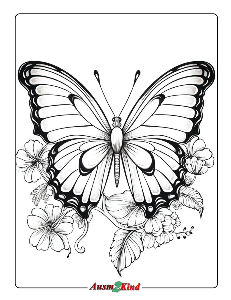 Ausmalbilder Schmetterling. 20 Stück Malvorlagen als PDF
