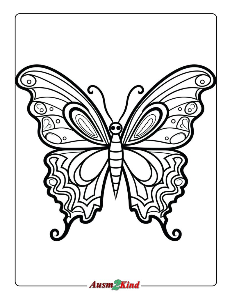 Ausmalbilder Schmetterling. 36 Stück Malvorlagen als PDF