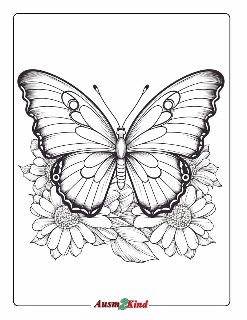 Ausmalbilder Schmetterling. 36 Stück Malvorlagen als PDF