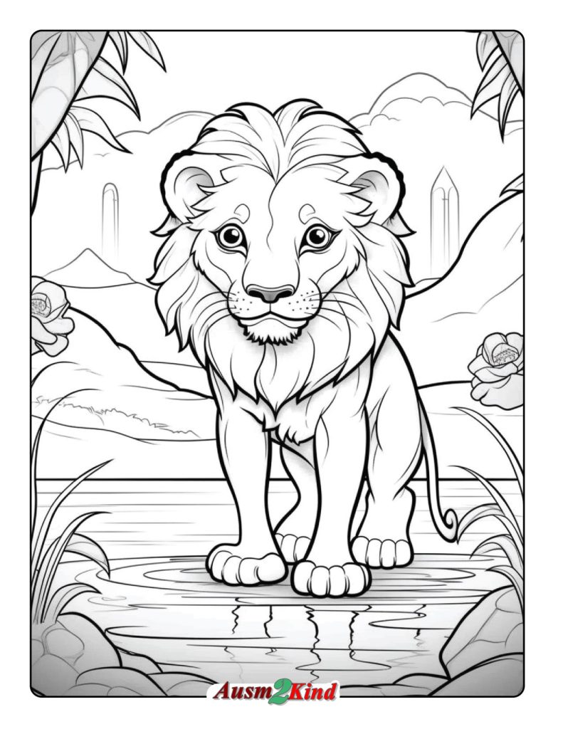 Ausmalbilder Löwe. 30 Malvorlagen Löwen Schwer und Einfach