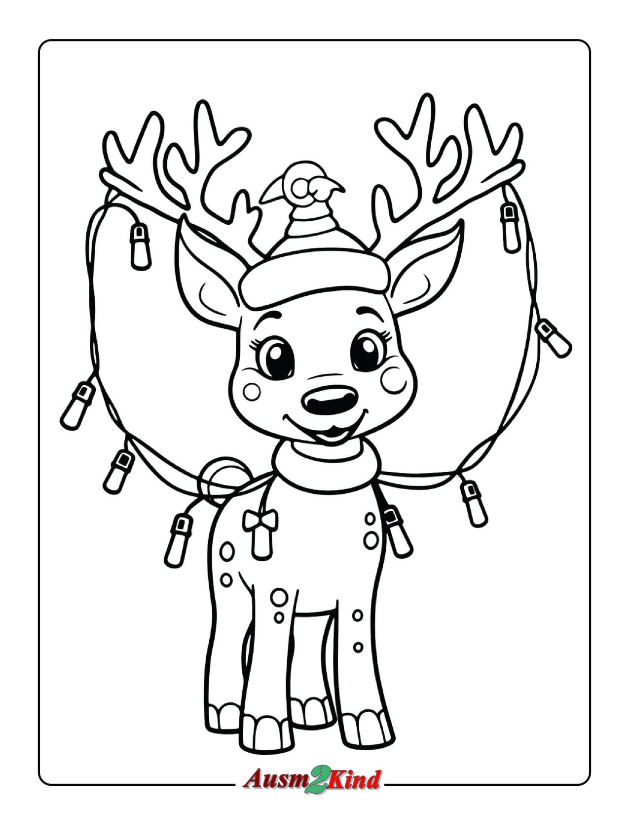 Ausmalbilder Rentier. 28 Stück Malvorlagen Rudolph für Kinder