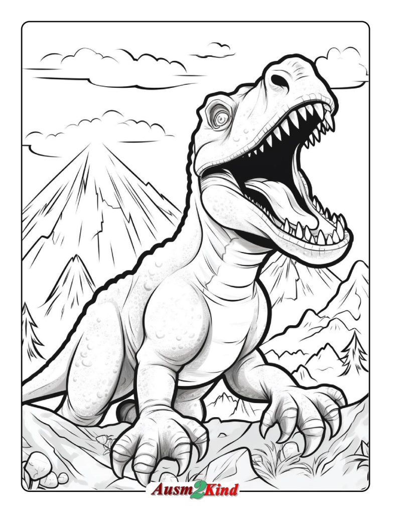 Ausmalbilder Dinosaurier T-Rex - Kostenlos