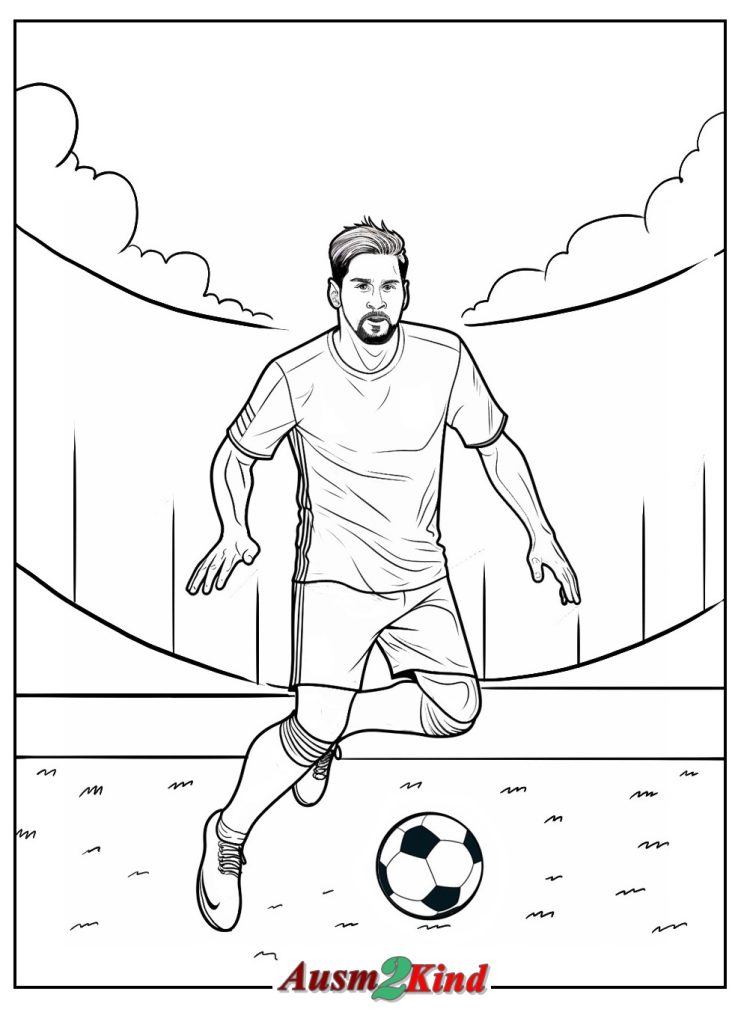 Ausmalbilder Messi. 18 Stück Malvorlagen Fußball - Kostenlos