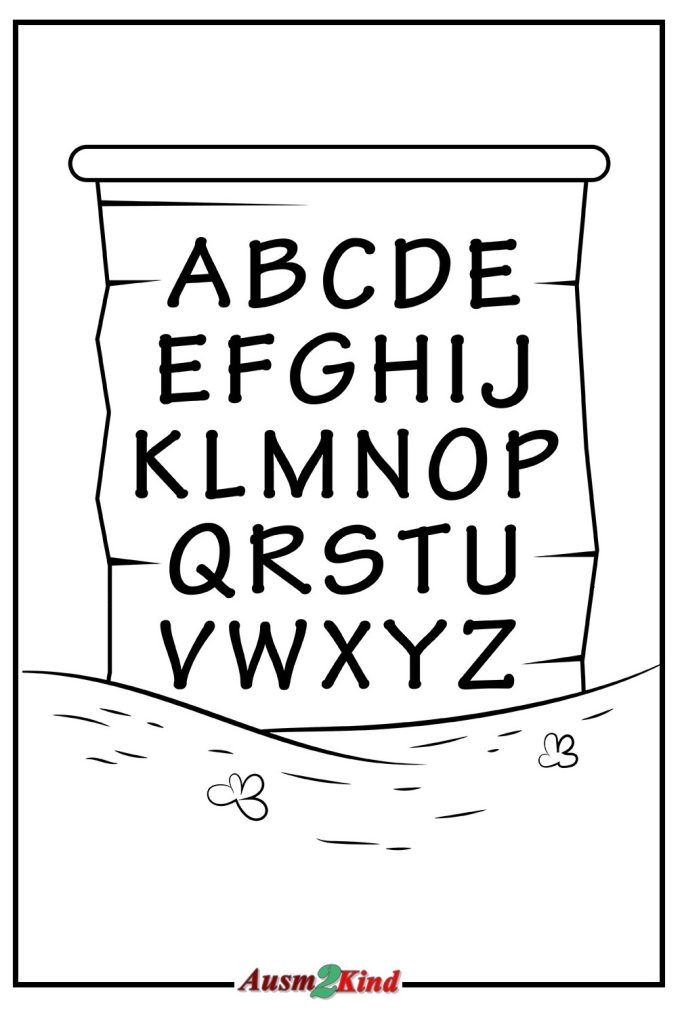 Ausmalbilder Buchstaben von ABC Ausmalseite für Kinder