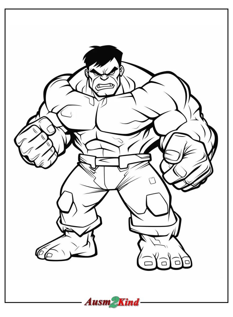 Ausmalbild Hulk der Superheld - Kostenlos