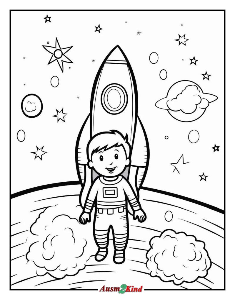 Raumschiffe im Weltraum Ausmalbilder für Kinder