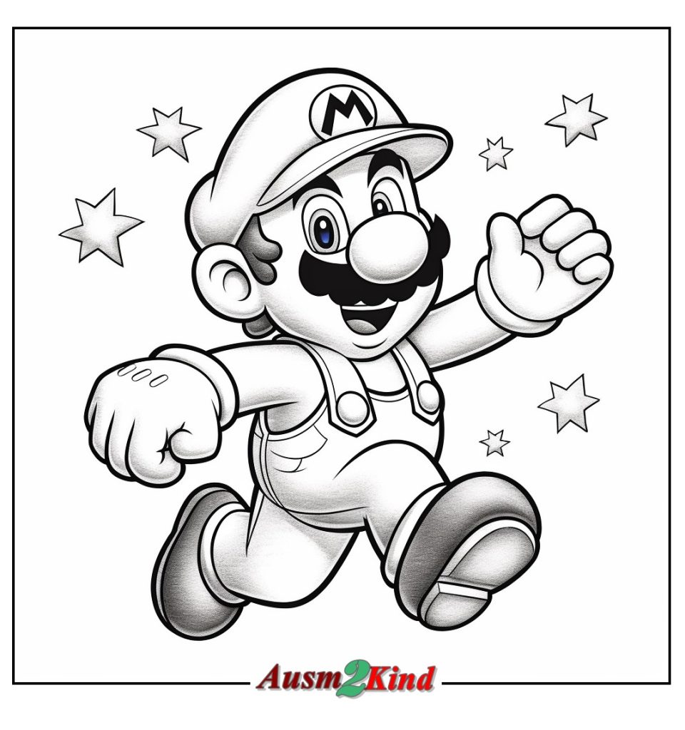Ausmalbild Super Mario Bros. Kostenlos zum Ausdrucken