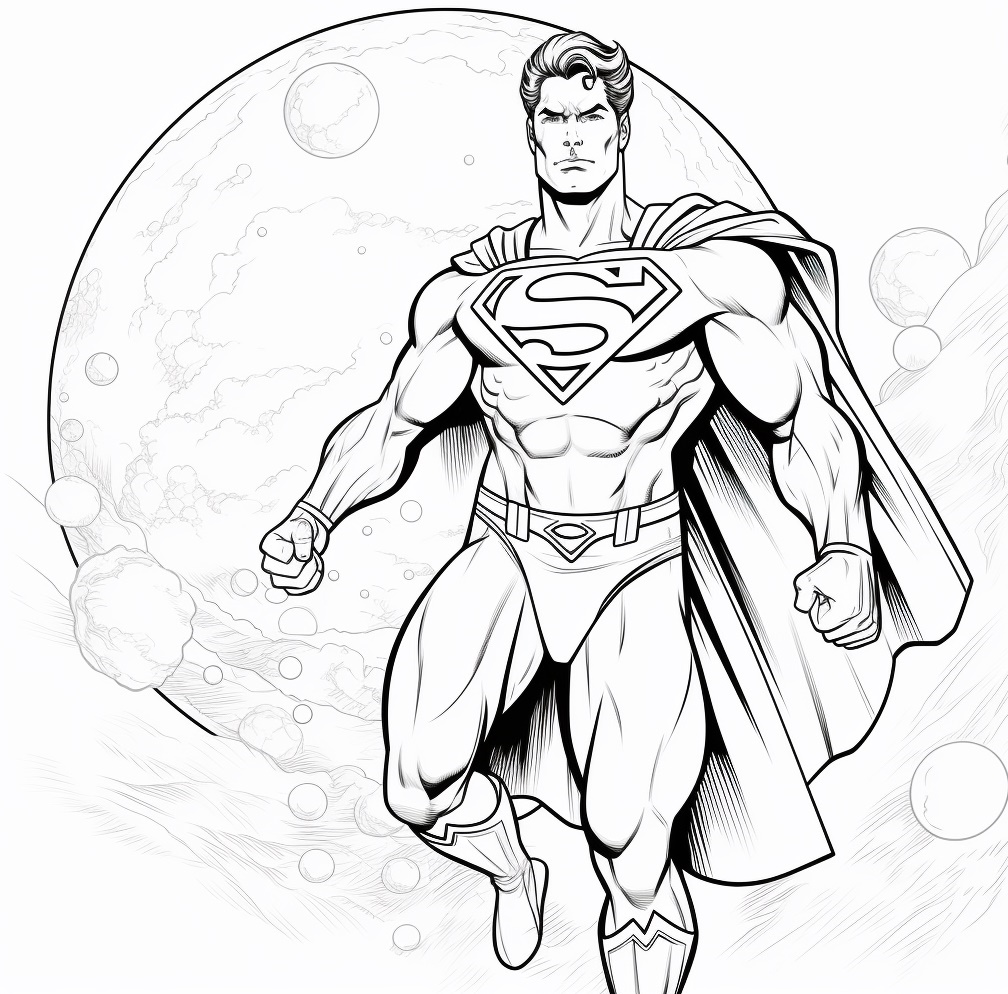 Ausmalbild Superman der Held zum Ausmalen