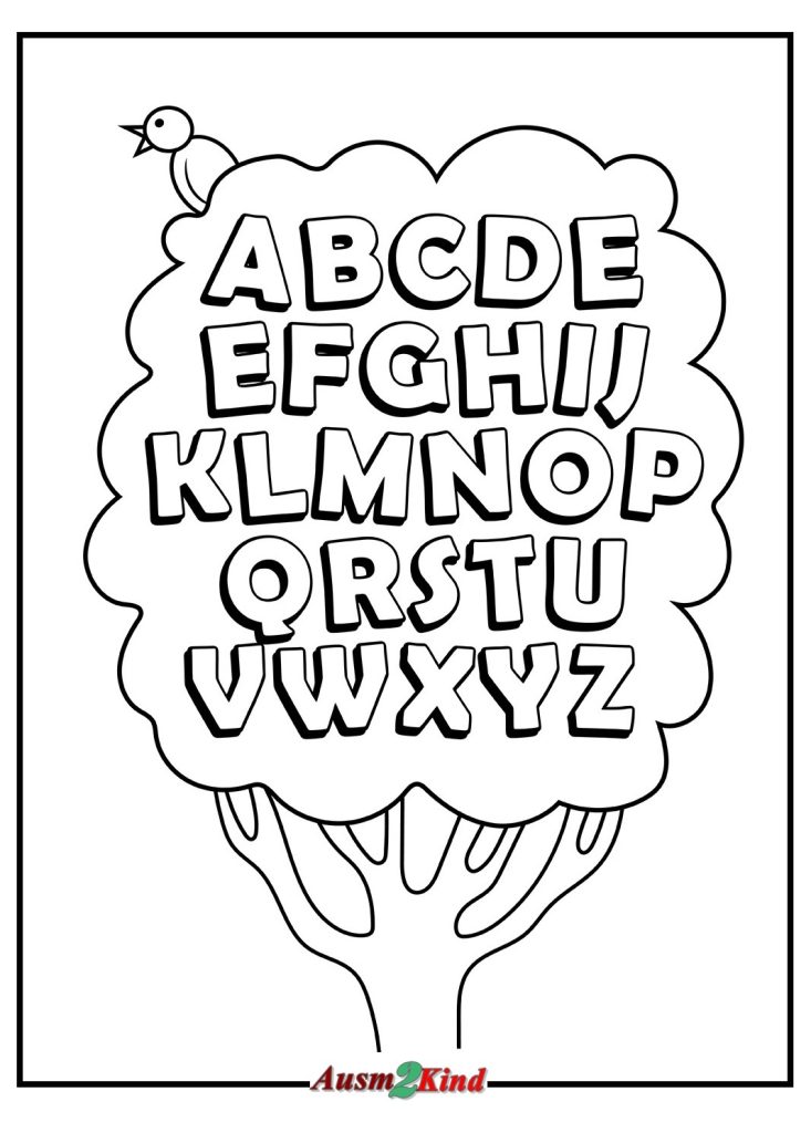 Ausmalbilder Buchstaben. 10 Stück Malvorlagen ABC und Arbeitsblätter