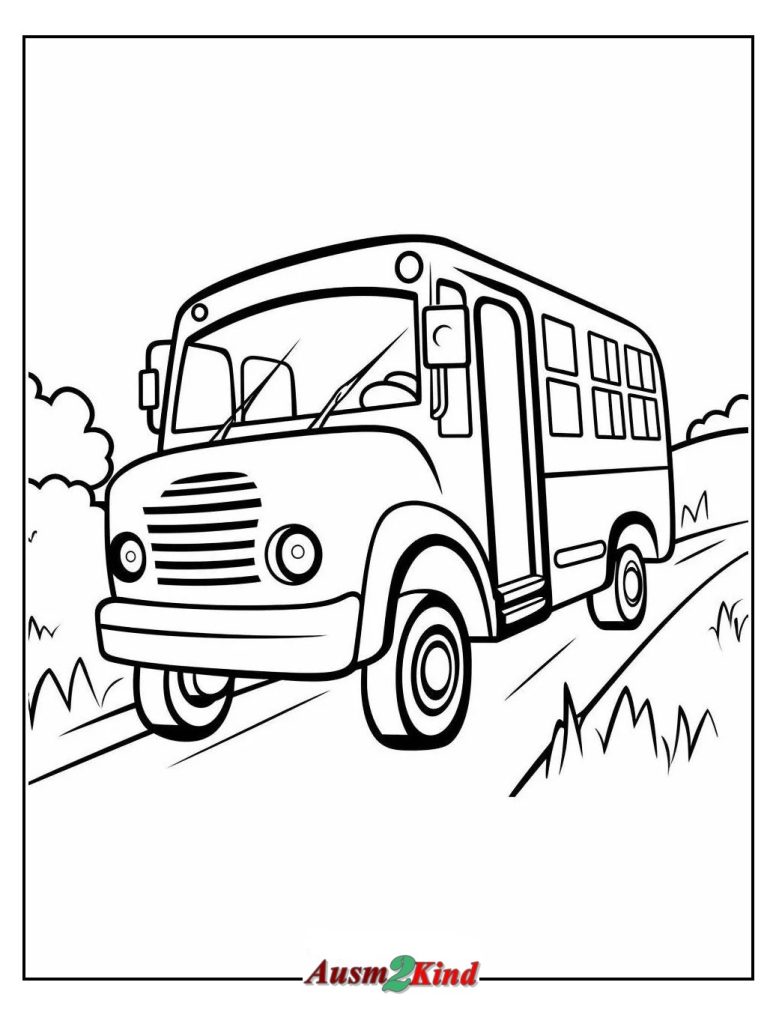Einfach Bus Malvorlagen für Kinder