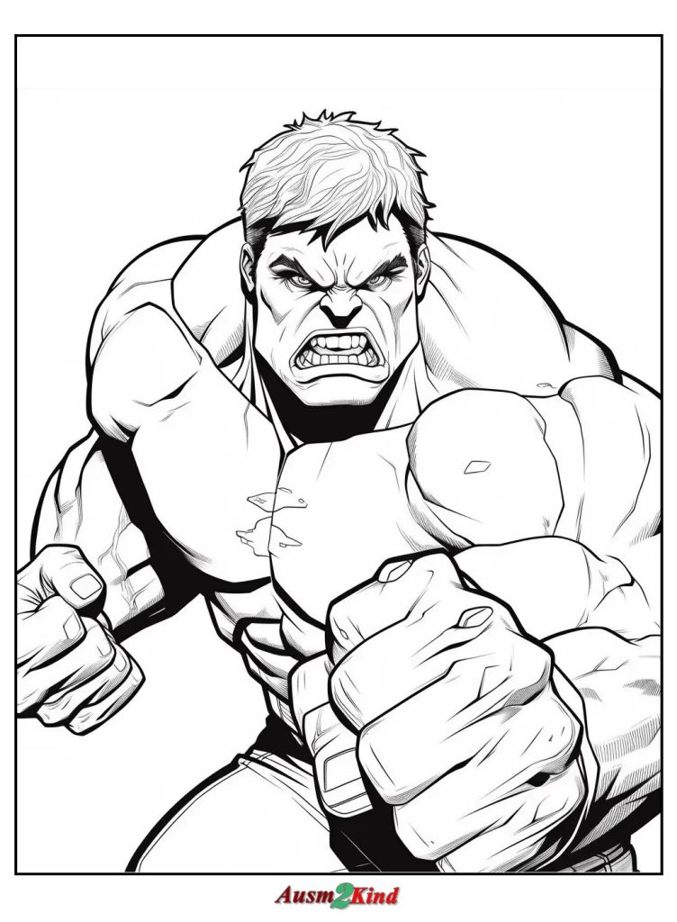 Ausmalbild Hulk von Marvel Sammlung für Kinder