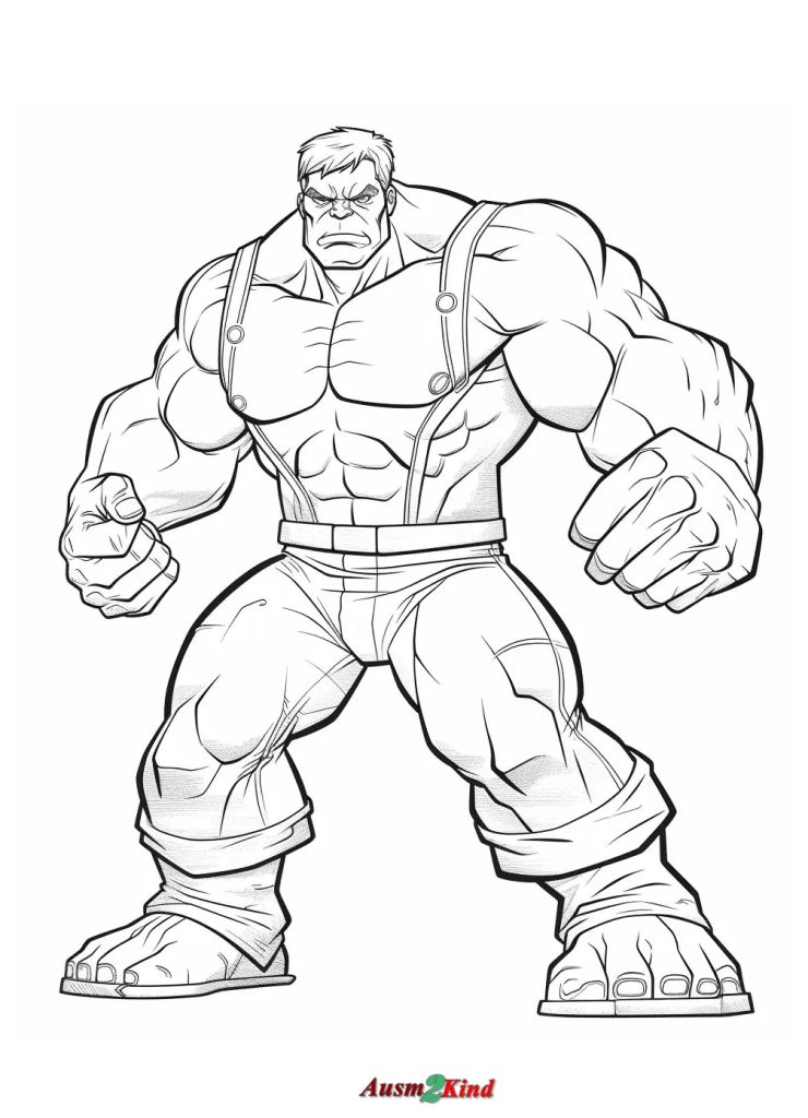 Hulk Ausmalbild zum Ausdrucken oder Downloaden