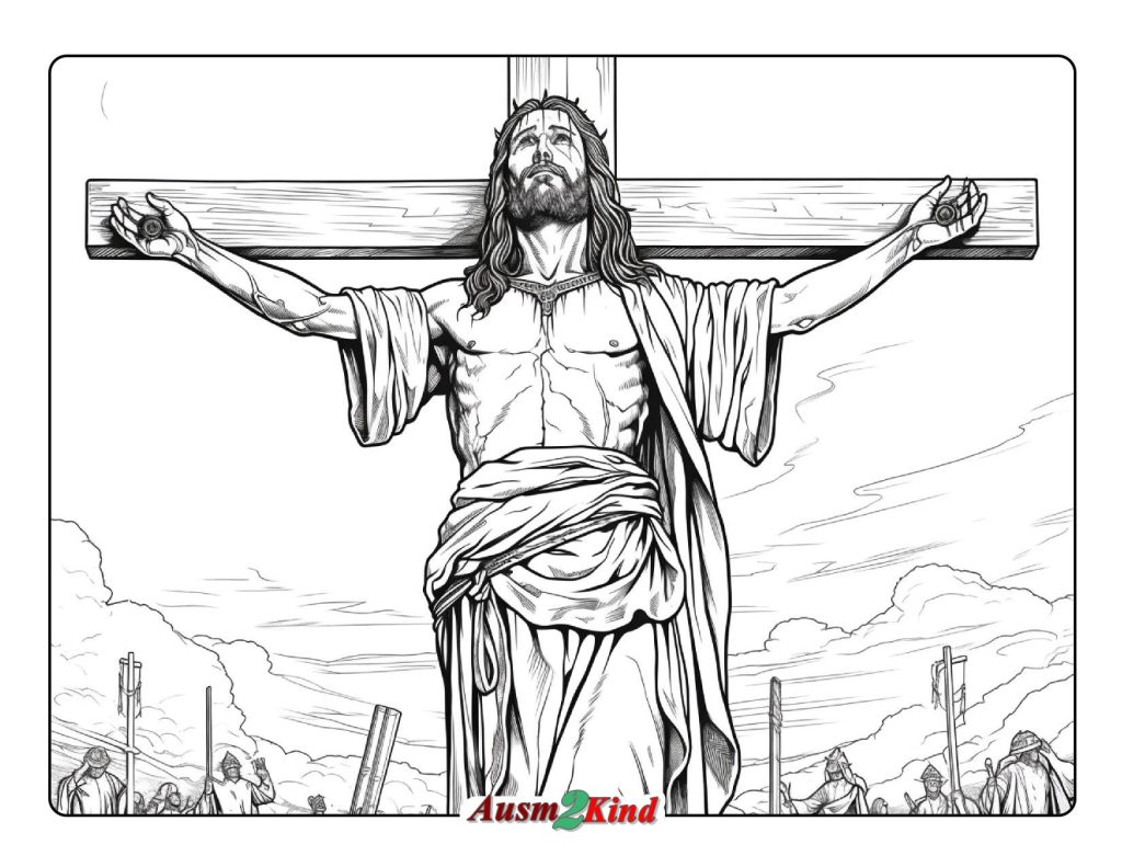 Ausmalbild Jesus am Kreuz Kostenlos